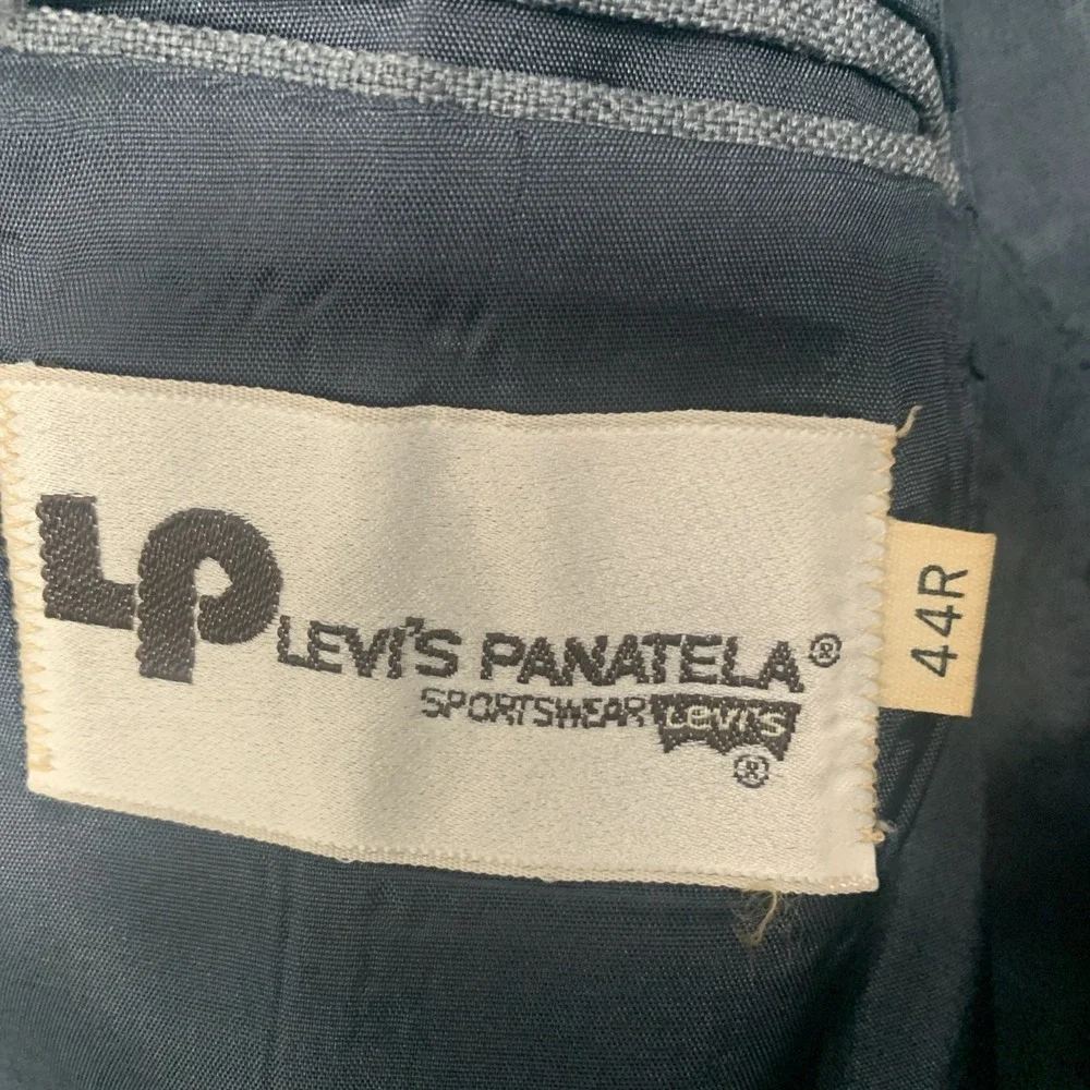 Vintage 70s Levi's Panatela Sportswear 2‎ Piece Leisure Suit 44R Gray 38x30